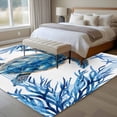 thumbnail image 5 of Ocean Turtle Washable Living Room Rugs 6'x9', Blue Starfish Coral Summer Animal Striped Low Pile Throw Large Area Rug Non-Slip Sturdy Edge Binding Carpet for Dining Room Kitchen Office, 5 of 9