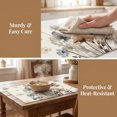 thumbnail image 4 of REGALWOVEN Farmhouse Placemats Set of 6 Linen Placemats for Dining Table Decor Indoor Outdoor Washable Kitchen Table Mat Wipe Clean Flowers A 18*12in, 4 of 5
