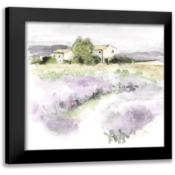Tava Studios 12x12 Black Modern Framed Museum Art Print Titled - Elegant Lavender I