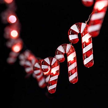 Christmas Lights Ideas 2019 Candy Cane Christmas Theme String Lights, 10ft 30 LED 3D Plus Twinkle Lights, USB Battery-Powered with 8 Flicker Modes Remote for St. Nikolas Day, Bedroom, Porch, Wedding, Birthday Ideas ()