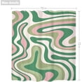 thumbnail image 3 of Abstract Boho Pink Green Shower Curtain 72Wx72H Inches Groovy Spiral Swirl Modern Waves Aesthetic Cute 2000s 70s Retro Cloth Fabric Waterproof Polyester Bathroom Home Decor Set with Hooks, 3 of 6