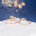 thumbnail image 6 of HeartsAndYou 2ct Natural Peach Morganite Birthday Ring 14k SOLID Rose Gold Curved Bridal Set, 6 of 9