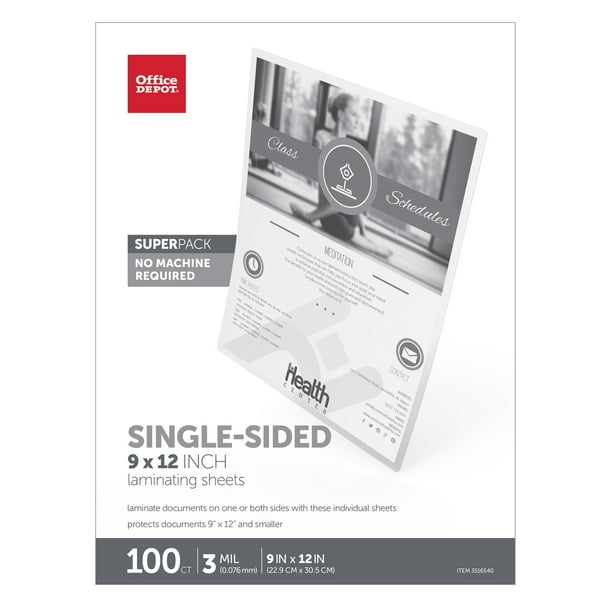 Office Depot® Brand SingleSided SelfSealing Laminating Sheets, 9" x