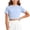 Blue, variant on Girls Trendy Cropped T-Shirt, Quick Dry Sun Protection Short Sleeve Crew Neck Top for 5-15 Years Old, Fashionable Casual & Athletic Wear White 14 Years