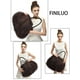 thumbnail image 3 of FINILUO-Bolso de mano de piel de lana mongol de cordero Real de lujo para mujer con asas de cuero genuino, 3 of 5