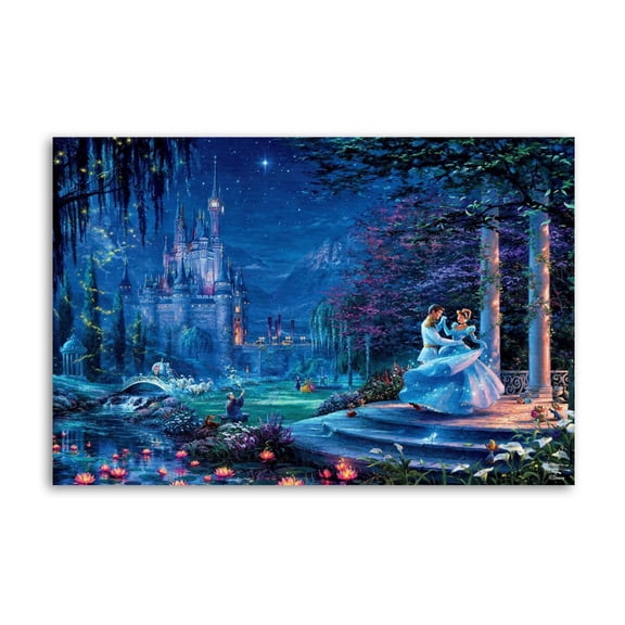 Castle Cinderella Dancing In The Starlight Wall Art Poster Gifts Bedroom Prints Home Decor Hanging Picture Canvas Painting Posters 16x24inch(40x60cm)