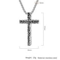 thumbnail image 2 of HIJONES Stainless Steel Cubic Zirconia Cross Pendant Necklace for Women Men Hip Hop Link Chain Jewelry Silver, 2 of 5