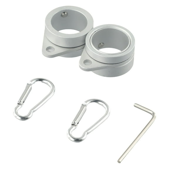 RichLink 2pcs Aluminum Flag Pole Rings 360-Degree Rotating Flagpole Flag Mounting Ring With Carabiners AntiWrap For 0.75-1.02 Inch