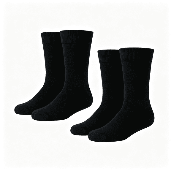 ACDANC 2 Pairs Men'S Dress Socks Father'S Day Combed Cotton Anti Odor Quick Dry Moisture Wicking Size 8-14 Crew Socks Combed Cotton Black Dress Socks for Men