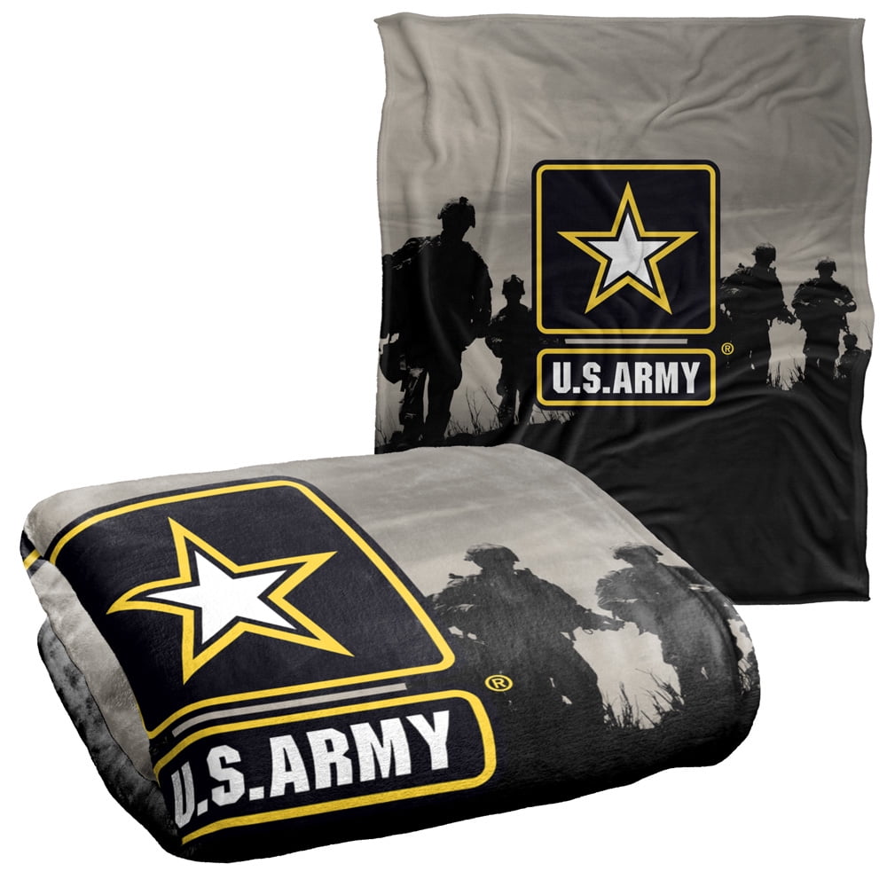U.S. Army Blanket, 50"x60" U.S. Army Logo with Soldier Silhouette
