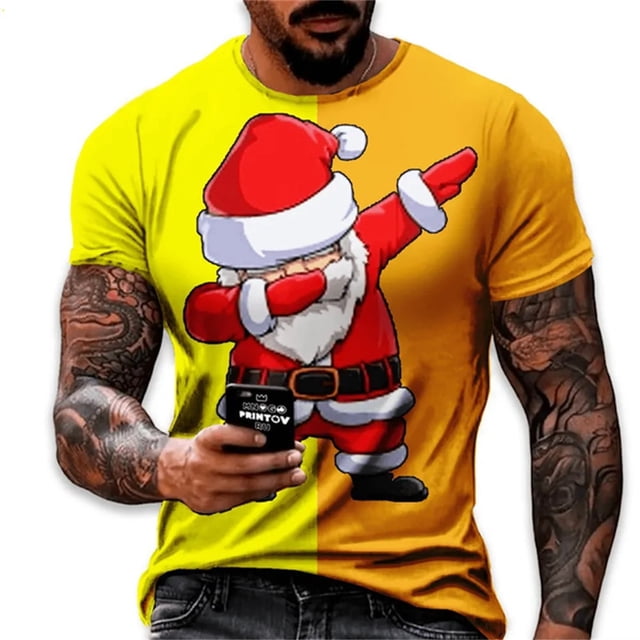 Camiseta Unisex 2022 para hombre, camiseta ligeramente elástica de Navidad, traje de fiesta para hombre, ropa de calle, camisetas de manga corta Hip Pop geniales