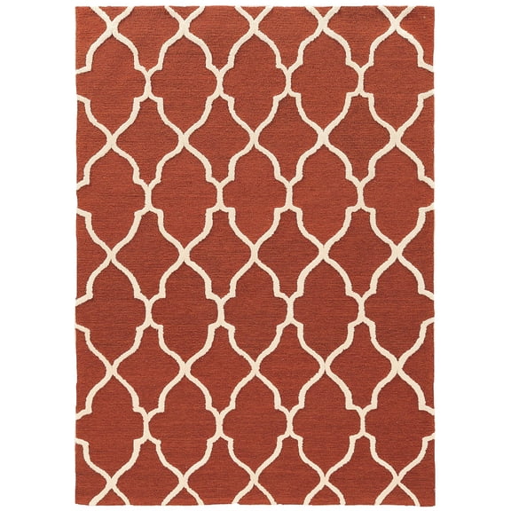 Riverbay Furniture 8' x 10' Hand Tufted Rug in Rust and Cream
