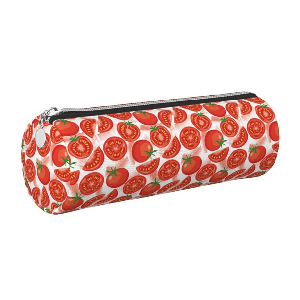 Disketp Tomatoes Estuche Organizador de Lápices de Cuero, Estuche de Oficina con Cremallera para Bolígrafo y Lápiz