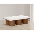 thumbnail image 2 of Meridian Furniture Pavilion Cream Boucle Fabric Bench, 2 of 9
