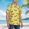 thumbnail image 5 of Xecao Floral Squirrel print Hawaiian shirt - a stylish short-sleeve button-down for men, perfect for casual beach and tropical outings., 5 of 9