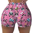 thumbnail image 2 of Lsque Colorful Cute French Bulldog Pattern High Waisted Biker Shorts for Women-Tummy Control Fitness Athletic Workout Running Yoga Gym Shorts,Moisture-Wicking-, 2 of 9