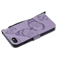 thumbnail image 4 of for iPhone SE 2022/ SE 2020/ 8/ 7 Wallet Case, Kickstand Case Credit Card Holder, Embossed Butterfly Pattern with Strap Premium PU Leather Magnetic Closure Shockproof Protective Flip Cover, Purple, 4 of 6