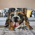 thumbnail image 2 of Qinduosi Boxer Dog Blanket for Kids Adults, Dog Animal Print Plush Blanket, Double Sided Lamb Wool Flannel Sherpa Throw Blanket (Throw, nches), 2 of 6