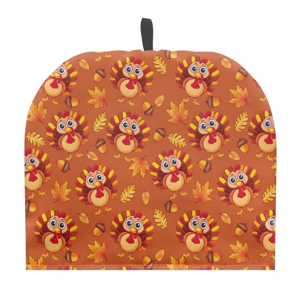HELLHERO Insulation Polyester Canvas Teapot Cover with Heat-Proof for Restaurant, Turkey Autumn Print