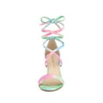 thumbnail image 6 of BLISSFUL STEP Women's Tie Dye Lace up Sandal Prom Open Toe Stiletto Heels Sandals, 6 of 7