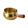 thumbnail image 2 of Copa de de acero inoxidable taza de condición multipropósito reutilizable taza de medición de cacerola con mango de madera para servir cocinar Oro, 2 of 8