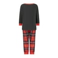 thumbnail image 4 of Elippeo Christmas Family Pajamas Matching Set, Long Sleeve Elf Legs Print T-shirt with Plaid Pants Sleepwear Loungewear, 4 of 10