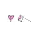 thumbnail image 2 of Heart Birthstone Stud Earrings, 2 of 4