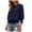Blue, variant on Banded Bottom Tops for Women Smocked Tops Elastic Cinched Waist Top Dressy Blouse 3/4 Length Sleeve Casual OutfitsRedXL