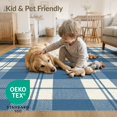thumbnail image 4 of ODIKA 5'x7' Washable Area Rug Front Checkered Stripes Vintage Farmhouse Gingham Plaid Tartan Refined for Dining Room, Under Table, Home Office, Non-Slip Chair-Friendly, 4 of 7