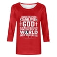 thumbnail image 5 of HOMBOM Easter Tops Women Red 3/4 Sleeve Graphic Tee Round Neck Easter Cross of Jesus Womens Casual Tops And Blouses S, 5 of 5