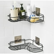 Costyle Corner Shelves - Wall Mounted Kitchen Bathroom Organizer Storage Holder Rack, Black