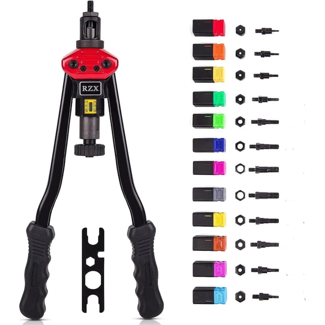 RZX 16" Rivet NUT Tool Hand Blind Riveter,RIVNUT Riveting Tools with Nut Setting System M3 M4 M5,m6,m8,m10 M12, 10-24, 1/4-20, 5/16-18,3/8-