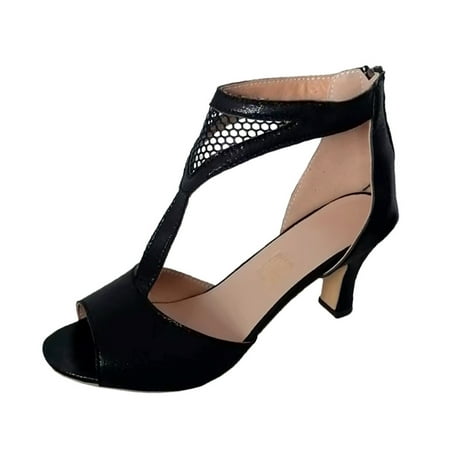 

Women Summer Casual Open Toe Square Heels Breathable Buckle Strap Shoes Sandals