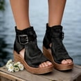thumbnail image 5 of Yuanlong Womens Sandals Elegant Platform Sandals Hollow With Thick Sole Open Toe Ankle Buckle Strap Dressy Sandals, 5 of 6