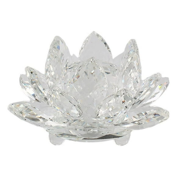 Fine Crystal Lotus Flower Feng Shui Party Colorful Decorative Sphere Crystals Flowers Ornaments Figurines for Wedding Souvenirs Home Party White