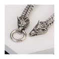 thumbnail image 4 of Pulsera con dijes de animales punk, pulsera de cadena de acero inoxidable para hombres, joyería (tamaño: 19cm, Color : Plata), 4 of 5
