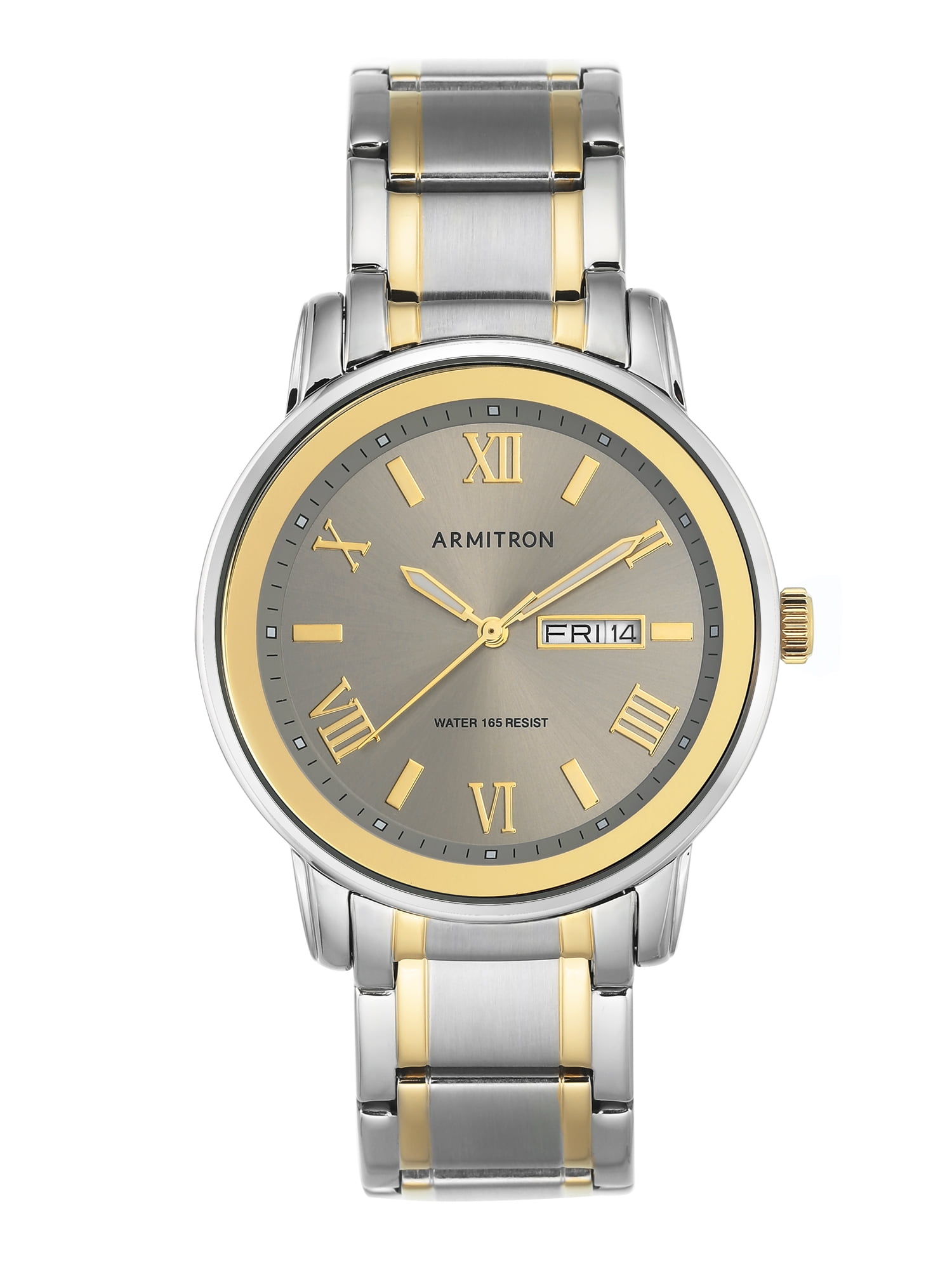 Men's Dial Watch, Grey, Two-Tone Stainless Steel Bracelet - Walmart.com