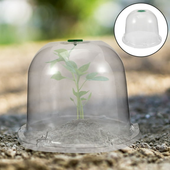 OATIPHO Transparent Plastic Garden Cloche Dome with Air Vent for Plant Frost Protection