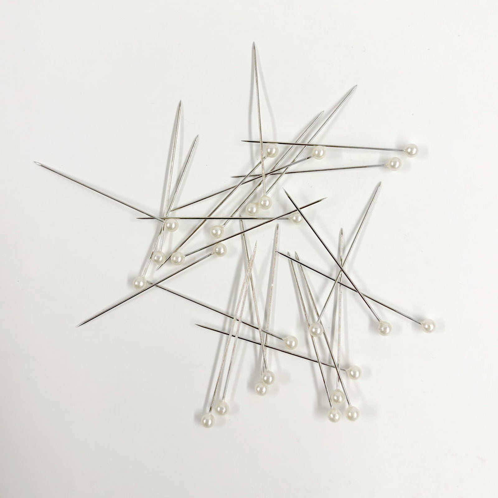 Hello Hobby White Pearlized Ballhead Pins Corsage 25 Count, Size 32, 38mm Long