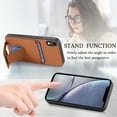 thumbnail image 4 of Allytechgroup Cards Holder Back Case for iPhone Xr, Vintage PU Leather TPU Shockproof Slim Kickstand Anti-Drop Protective Wallet Phone Case Cover for Apple iPhone Xr, Brown, 4 of 8