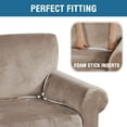 thumbnail image 7 of H.VERSAILTEX 1-Piece Luxury Velvet Armchair Stretch Slipcover, Taupe, 7 of 7