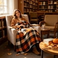 thumbnail image 4 of MORESEC Thanksgiving Fall Flannel Throw Blanket Ultra Soft Cozy Plaid for Sofa Bed Couch Living Room Home Autumn Decor Gift Durable Machine Washable 39.37x59.06in, 4 of 6