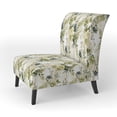 thumbnail image 3 of Designart "Dreaming In Green Botanical Beauty" Green Patchwork Upholstered Accent Chair - Vintage Arm Chair For Living Room, 3 of 7