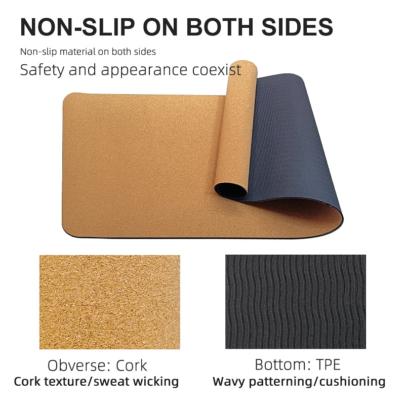 CHUNYAN Natural Cork Yoga Mat Fodable Fitnes for Men Women Kid Lightweight Portable Pads Strap Included No Slipping Hot Absorb Sweat