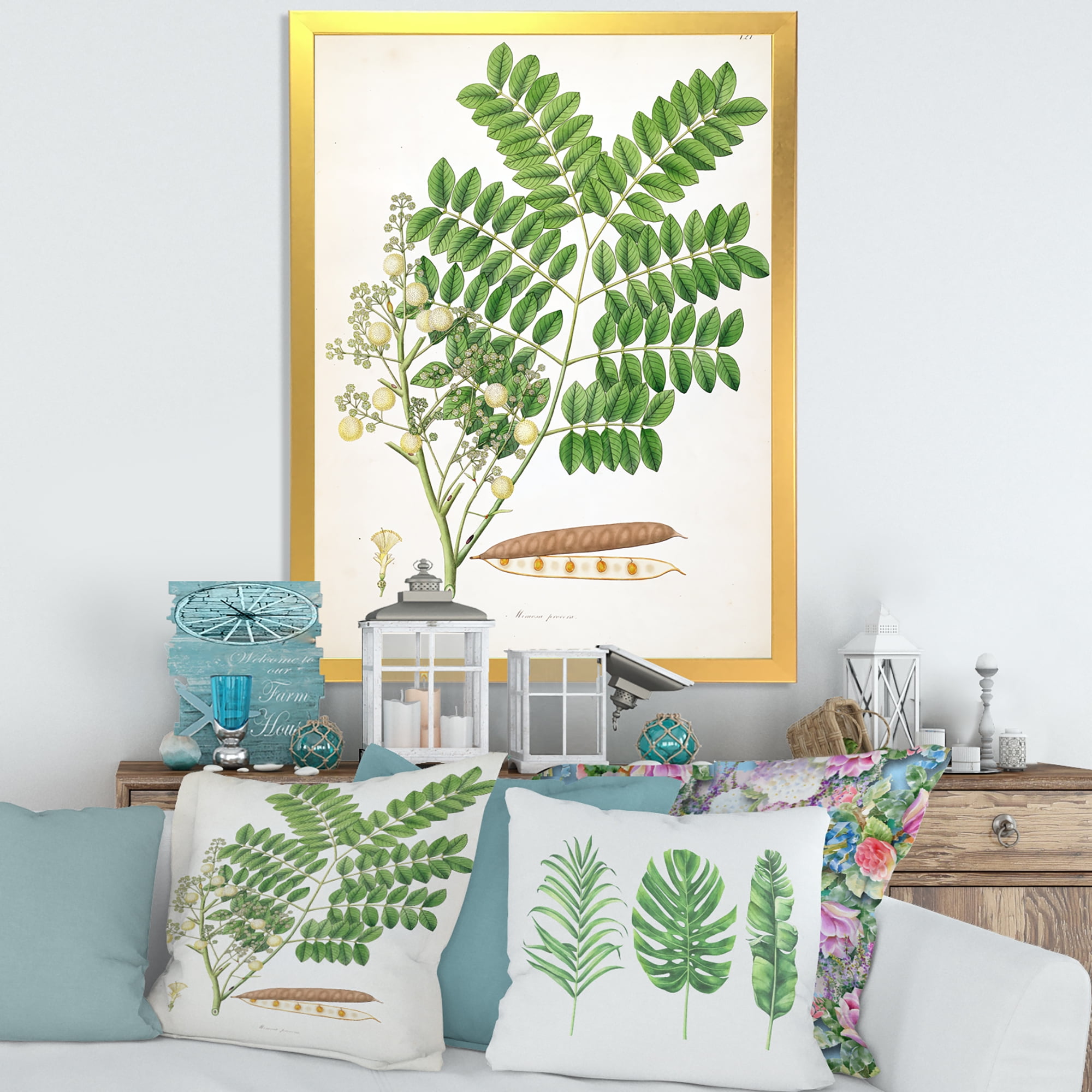 Designart 'Ancient Botanicals VII' Farmhouse Framed Art Print