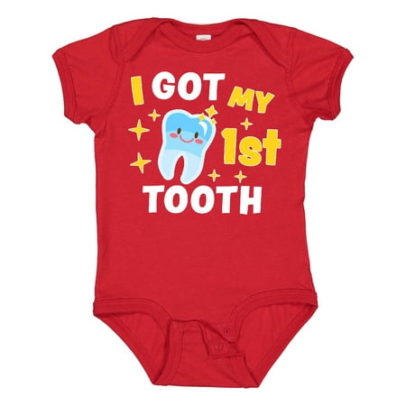 

Inktastic I Got My 1st Tooth with Cute Tooth Baby Gift Baby Boy or Baby Girl Bodysuit