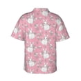 thumbnail image 3 of Picia Rabbit And Flower Gentle Cotton Regular Fit Short Sleeve Casual Hawaiian Shirt for Men-3X-Large, 3 of 9