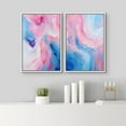 thumbnail image 4 of IDEA4WALL Framed Canvas Print Wall Art Set Serene Pink and Blue Swirls Calming Illustrations Digital Art Bohemian Minimalist Colorful Artwork for Living Room, Bedroom, Office - White 24"x36"x2, 4 of 5