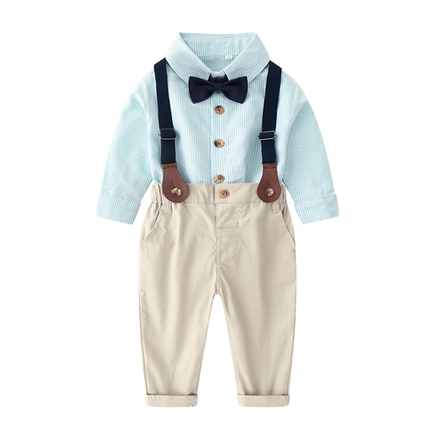 Boys 2Pcs Shirt Shorts Christening Suits Lapel Gentleman Outfits 0-8 Years 