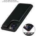 thumbnail image 5 of for iPhone 12 Pro/iPhone 12 Wallet Case with RFID Blocking Card Holder,Premium PU Leather Magnetic Buttons Stand Flip Wrist Strap Shockproof Case for iPhone 12 Pro 6.1 Inch,Macaron Black, 5 of 16